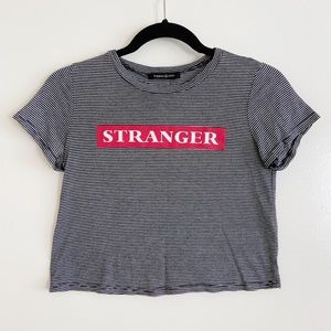 Hippie Chic STRANGER Striped Black Crop Top XS